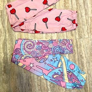 Kawaii pastel leggings bundle 2 pairs! OSFM!